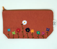 Load image into Gallery viewer, Hand-Embroidered Floral Pouches