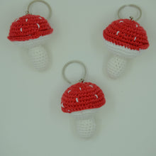 Load image into Gallery viewer, Mushroom Crochet Bag Charm