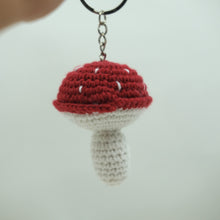Load image into Gallery viewer, Mushroom Crochet Bag Charm