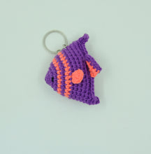Load image into Gallery viewer, Amigurumi hand-crochet Colourful Fish Keychain
