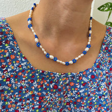 Load image into Gallery viewer, Fresh water pearl necklaces.
The necklace is presented with a small fabric sack for safe keeping.