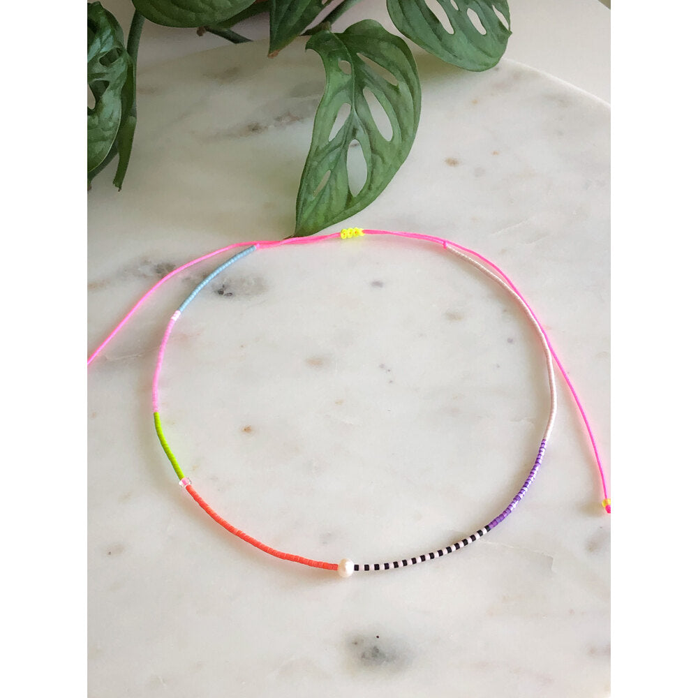 Neon colorful necklace summery