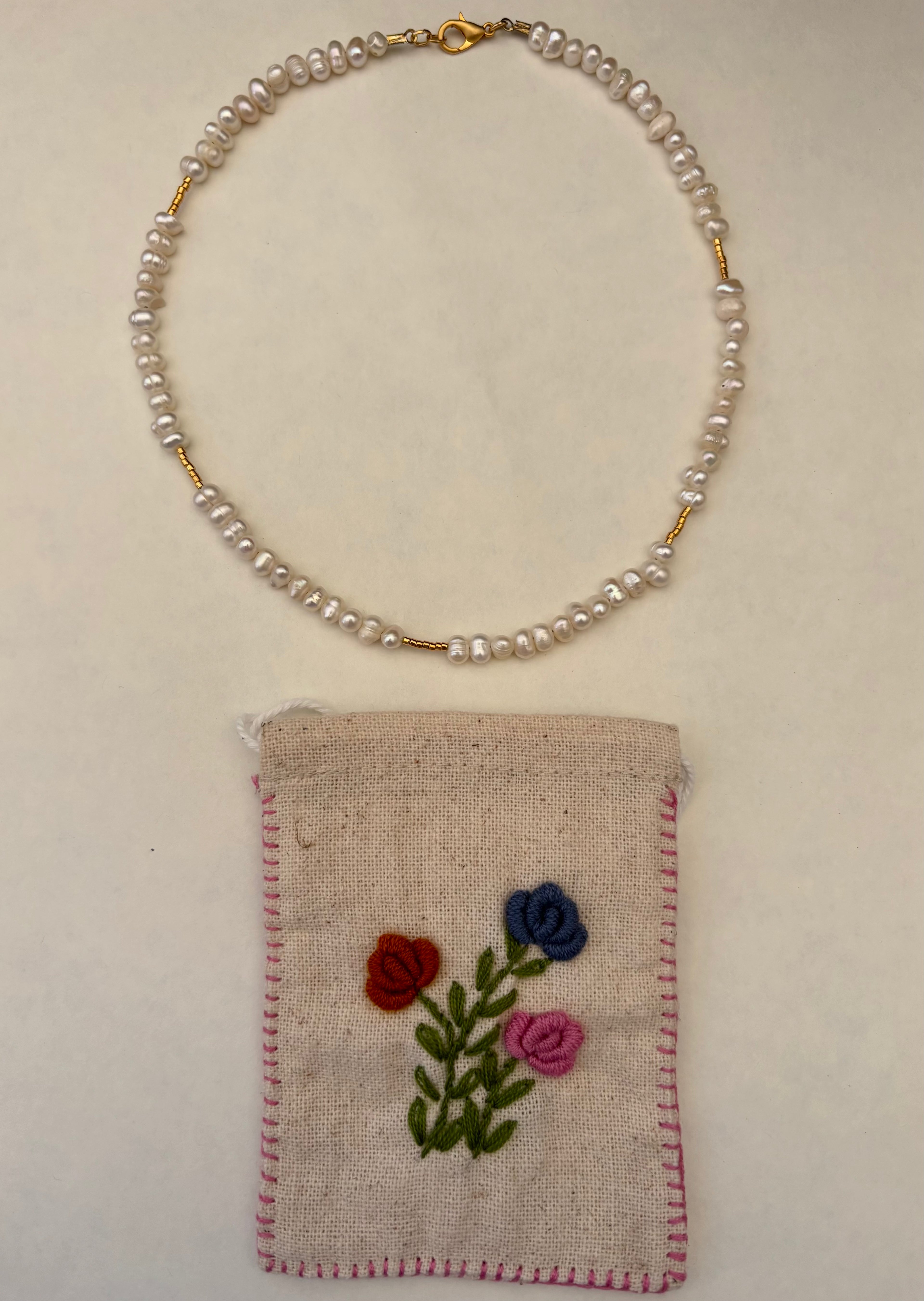 freshwater pearl choker handmade