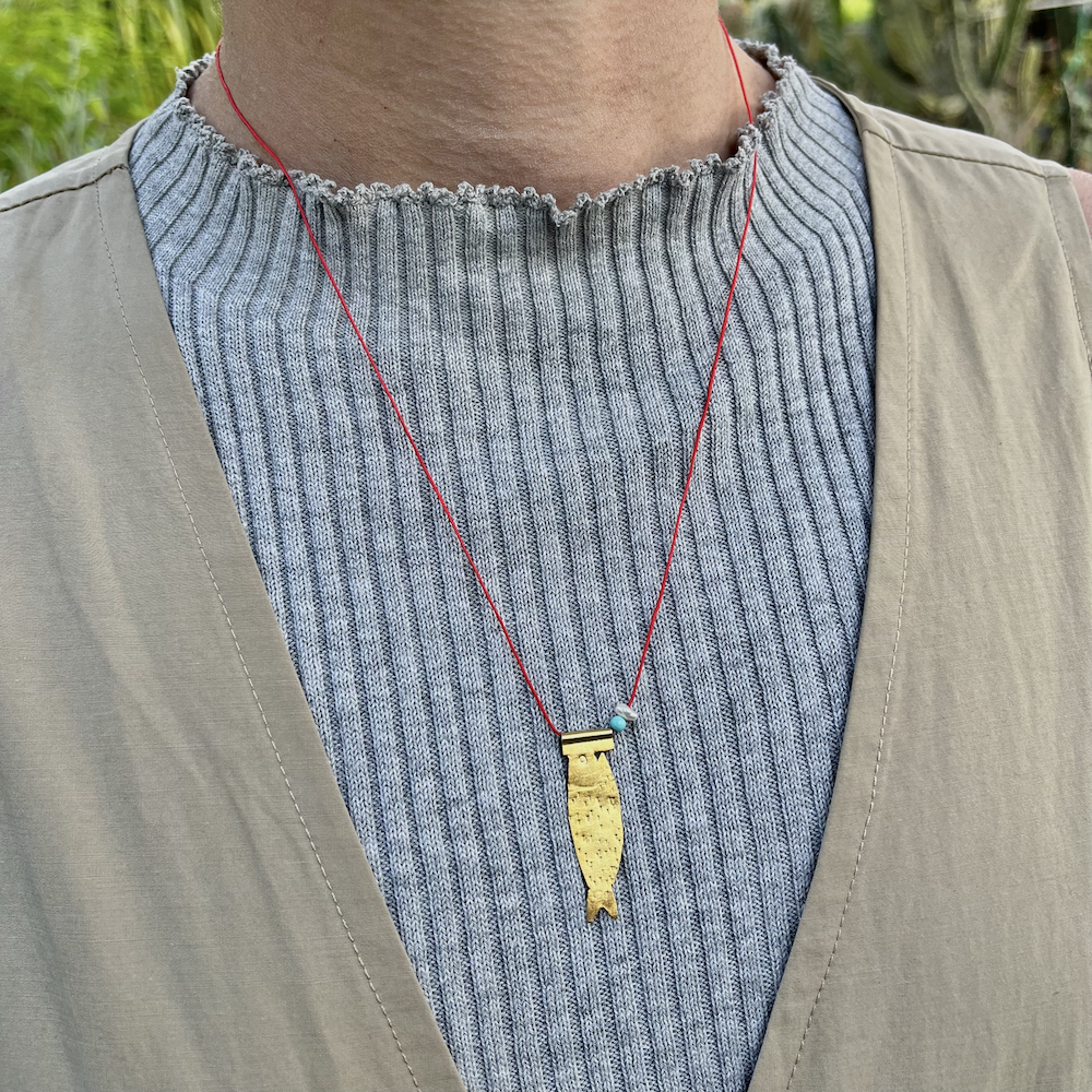Aegean Style Silver Fish Necklace