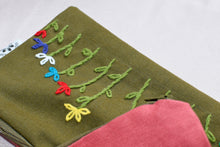 Load image into Gallery viewer, Hand-Embroidered Floral Pouch
