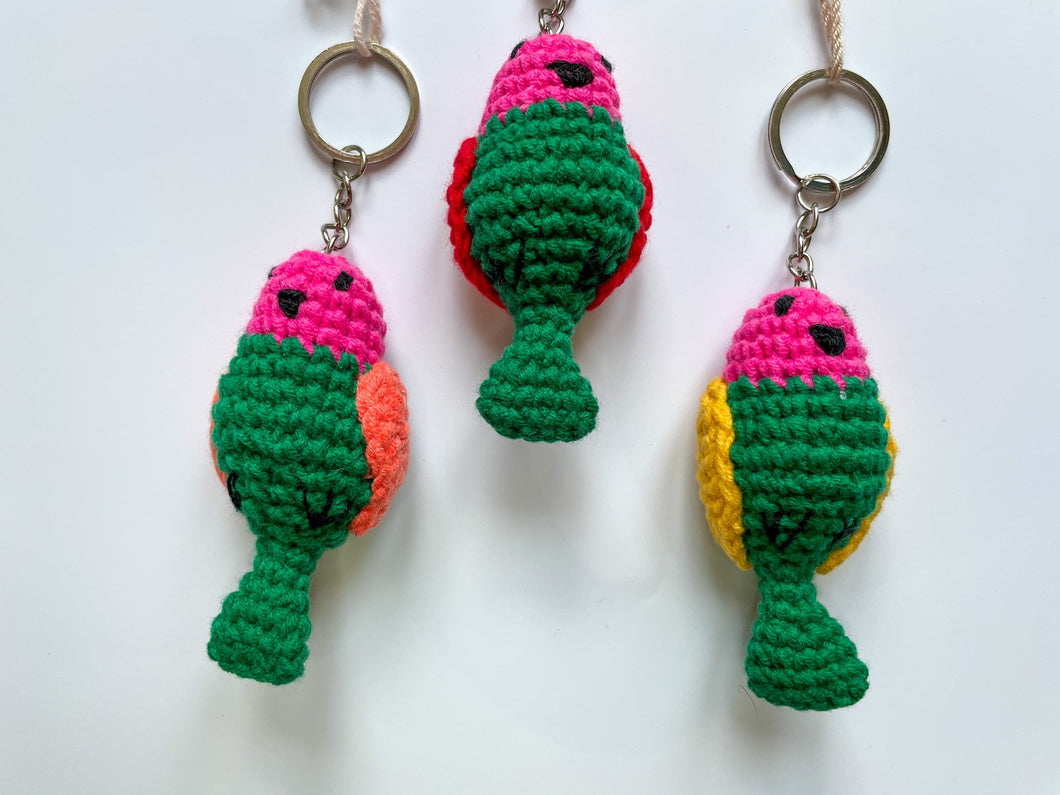 Amigurumi Colorful Bird Keychain