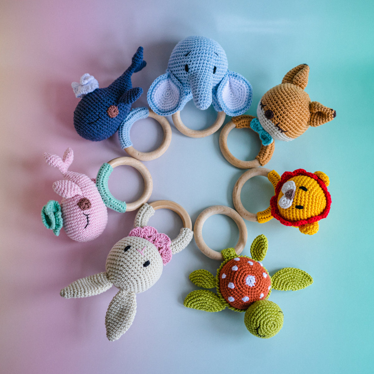 Amigurumi handgehäkelte Beißringe