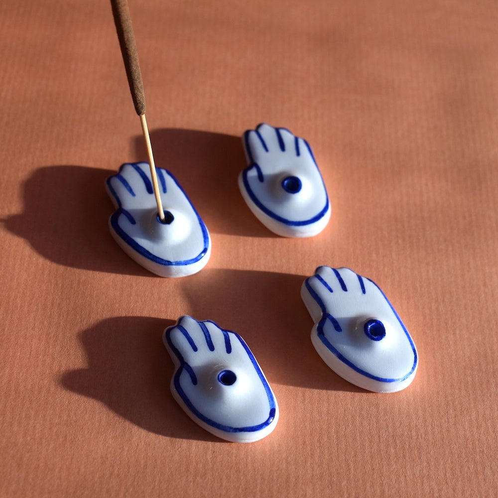 Kleiner Hand-Räucherstäbchenhalter aus Keramik