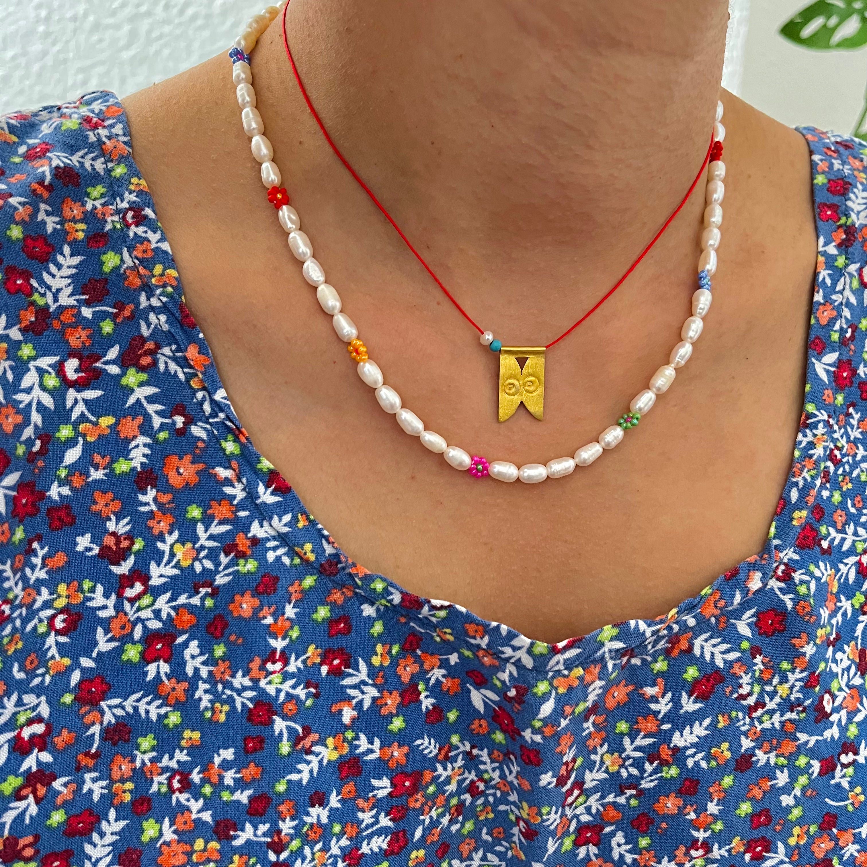 handmade silver gold plated necklace
freshwater pearl
handgefertigt
halsketten