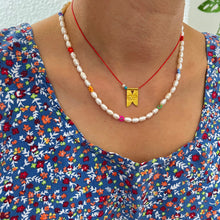 Load image into Gallery viewer, handmade silver gold plated necklace
freshwater pearl
handgefertigt
halsketten
