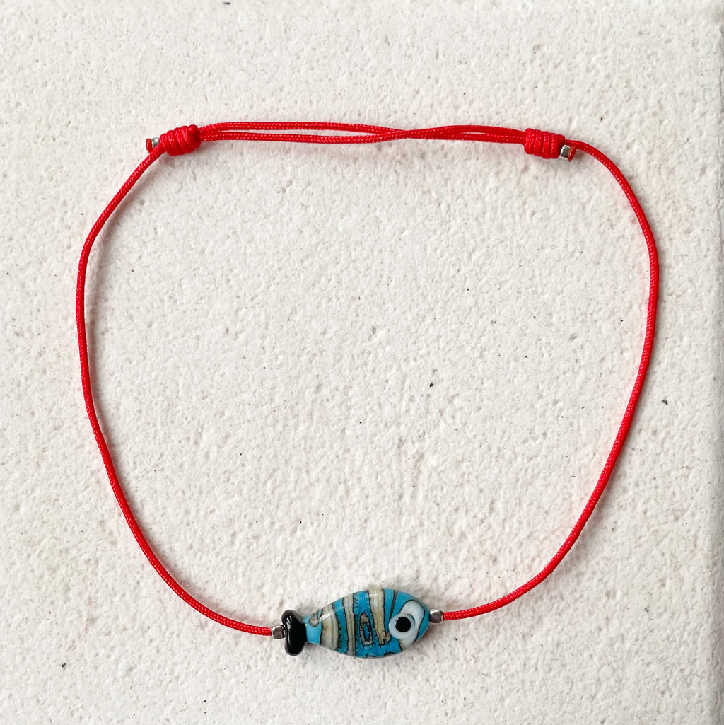 Bosporus-Fisch-Armband aus gestreiftem Glas
